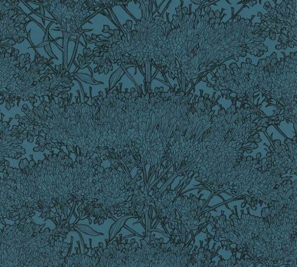 A.S. Création | Vliesová tapeta na zeď Absolutly Chic 36972-6 | 0,53 x 10,05 m | modrá, černá