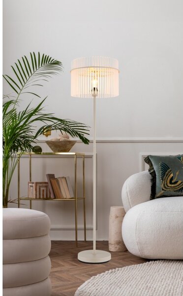 Globo 15698SB stojací lampa GORLEY E27 | s vypínačem | béžová