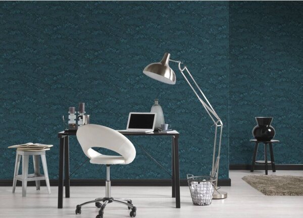 A.S. Création | Vliesová tapeta na zeď Absolutly Chic 36972-6 | 0,53 x 10,05 m | modrá, černá