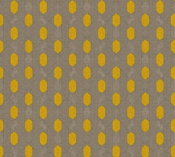 A.S. Création | Vliesová tapeta na zeď Absolutly Chic 36973-2 | 0,53 x 10,05 m | šedá, hnědá, žlutá