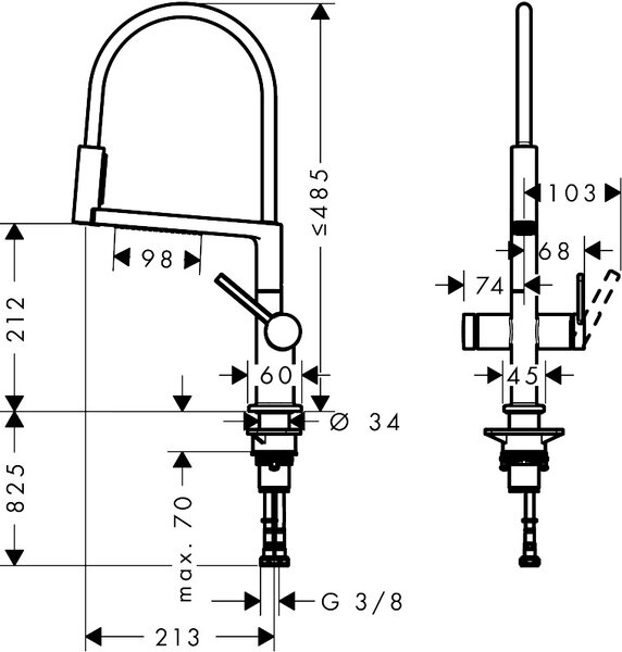 Hansgrohe Talis Select M54 - Páková kuchyňská baterie Semi-Pro, 3jet, chrom 72861000