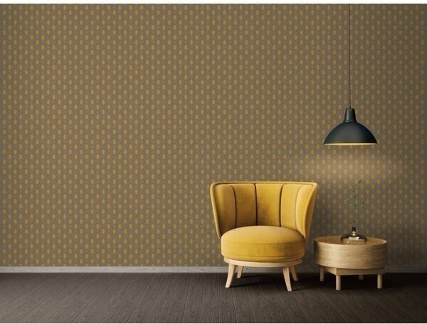 A.S. Création | Vliesová tapeta na zeď Absolutly Chic 36973-2 | 0,53 x 10,05 m | šedá, hnědá, žlutá