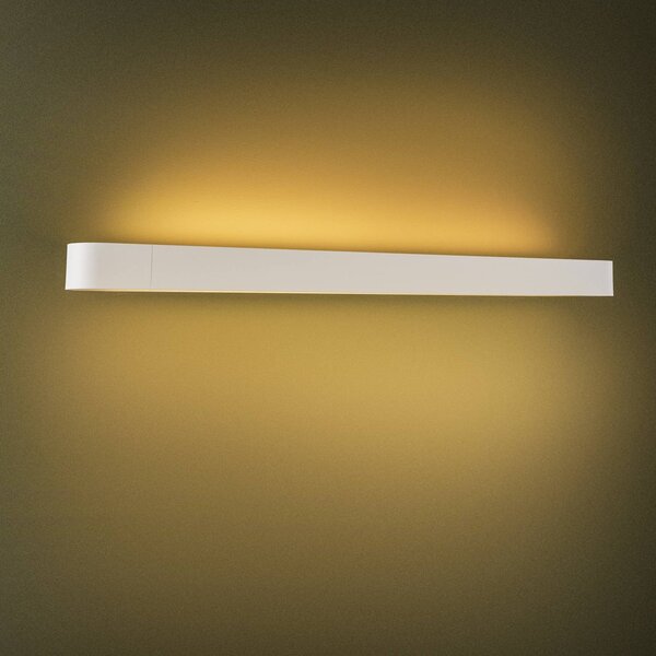 Nowodvorski Lighting Nástěnné světlo Soft, šířka 90 cm, bílé, hliník, G13, Bílá / opál, Obývací pokoj / jídelna, Hliník, Moderní, Nástěnné svítidlo / světlem dolů