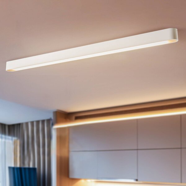 Nowodvorski Lighting Stropní světlo Soft, 125 x 6 cm, bílé, hliník, G13, Bílá / opál, Obývací pokoj / jídelna, Hliník, Moderní