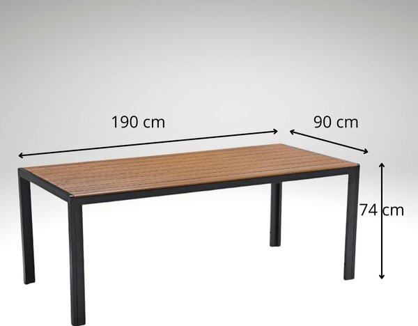 Vikio Zahradní jídelní set 190x90 pro 8 osob přírodní AZS157-8P2
