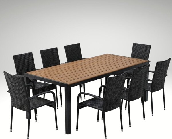 Vikio Zahradní set 190x90 pro 8 osob přírodní DT278-190P2