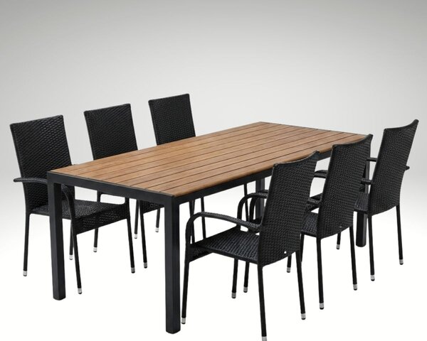 Vikio Zahradní set 190x90 pro 6 osob přírodní DT254-190P2