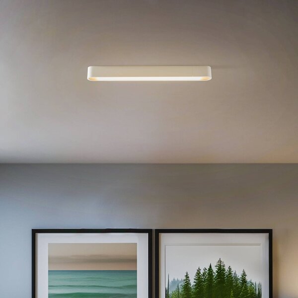 Nowodvorski Lighting Stropní světlo Soft, 63 x 6 cm, bílé, hliník, G13, Bílá / opál, Obývací pokoj / jídelna, Hliník, Moderní