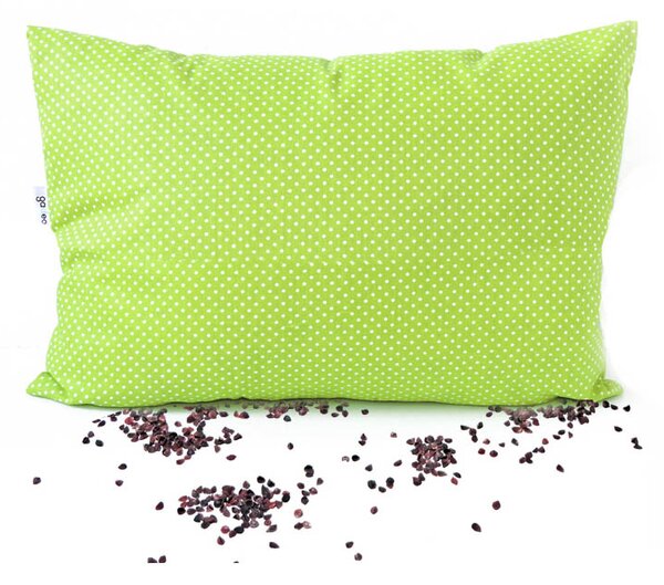 GADEO nahřívací pohankový polštářek LITTLE DOTS LIME Výplň: pohankové slupky s mátou, Rozměry: 18x28 cm
