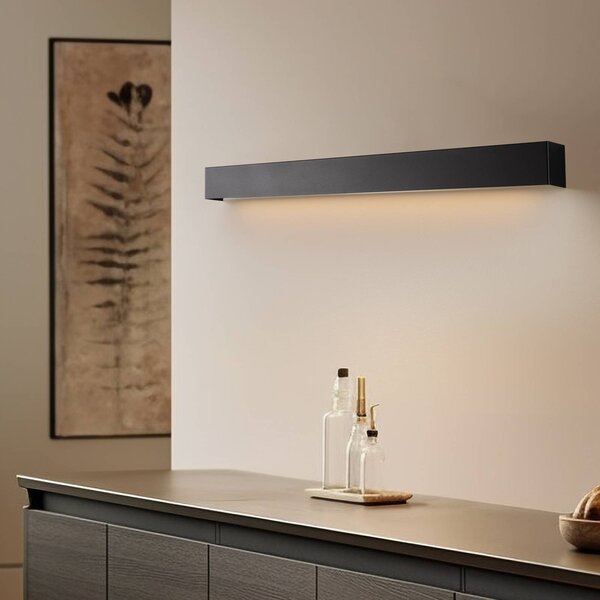 Nowodvorski Lighting Nástěnné světlo Straight M, 92 cm, černé, Černá, Obývací pokoj / jídelna, kov, Moderní, Nástěnné svítidlo