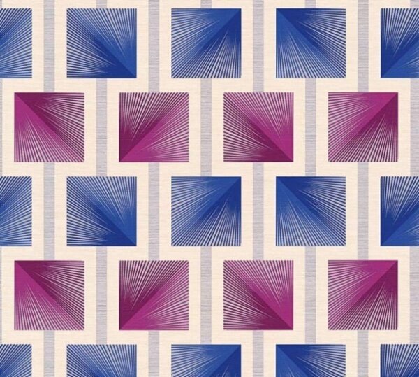 A.S. Création | Vinylová tapeta na zeď Adelaide 34068-3 | 0,53 x 10,05 m | modrá, fialová, krémová, šedá