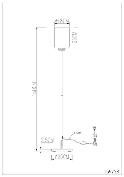 Globo 15977S stojací lampa ROWENA E27 | s vypínačem | černá