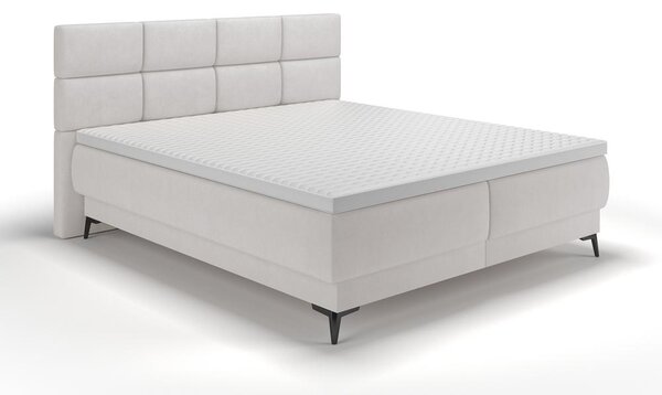 Manželská kontinentální postel 140 cm Riviera 140 (s roštem a matrací) (s úl. prostorem) (šedá + černá)
