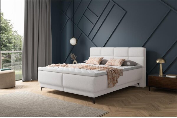 Manželská kontinentální postel 140 cm Riviera 140 (s roštem a matrací) (s úl. prostorem) (šedá + černá)
