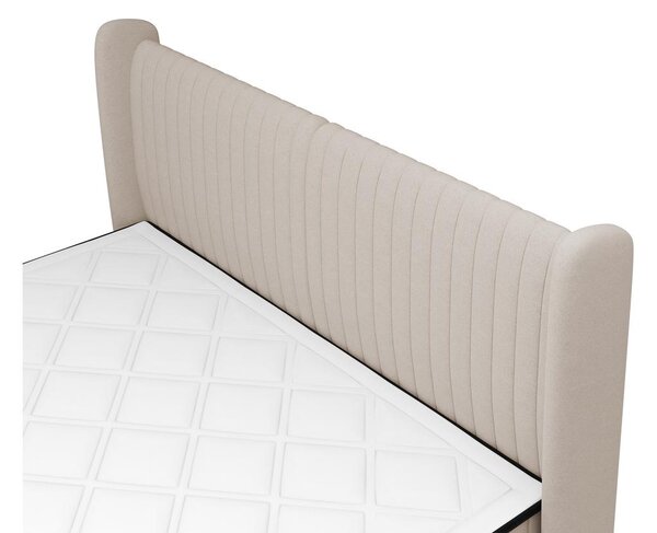 Manželská kontinentální postel 140 cm Dalmo 140 (s roštem) (s úl. prostorem) (béžová střední + černá)