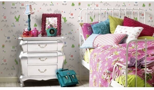 A.S. Création | Vliesová tapeta na zeď Boys & Girls 36985-3 | 0,53 x 10,05 m | šedá, bílá, modrá, červená