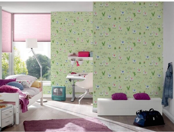 A.S. Création | Vliesová tapeta na zeď Boys & Girls 36985-2 | 0,53 x 10,05 m | zelená, bílá, modrá, červená
