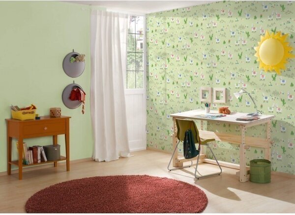 A.S. Création | Vliesová tapeta na zeď Boys & Girls 36985-2 | 0,53 x 10,05 m | zelená, bílá, modrá, červená