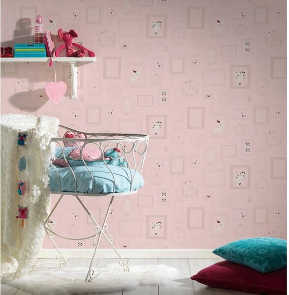 A.S. Création | Vliesová tapeta na zeď Boys & Girls 36991-2 | 0,53 x 10,05 m | růžová, červená, bílá, stříbrná