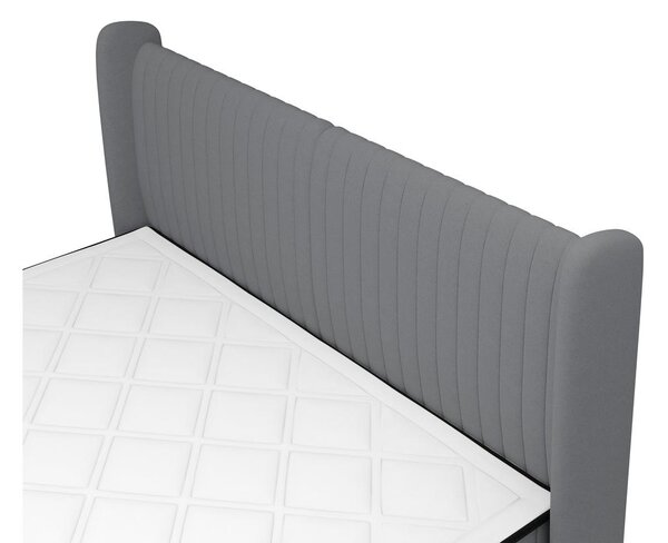Manželská kontinentální postel 140 cm Dalmo 140 (s roštem) (s úl. prostorem) (šedočerná světlejší + černá)