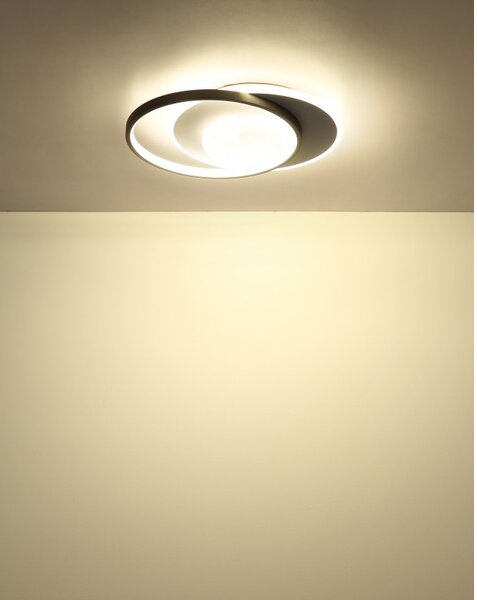 Globo 41785 LED přisazené stropní svítidlo MOON | 30W integrovaný LED zdroj | 2200lm | 4000K | černá
