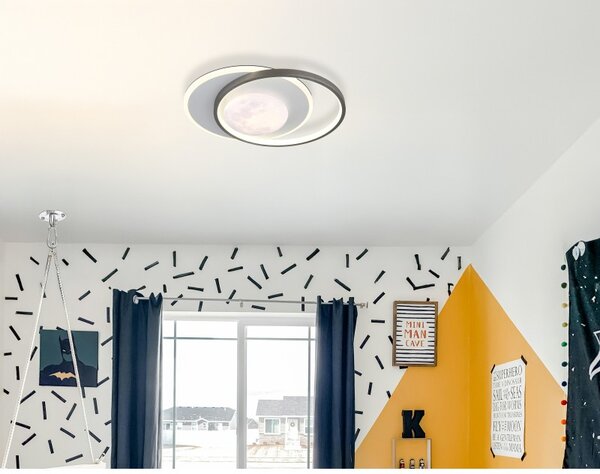 Globo 41785 LED přisazené stropní svítidlo MOON | 30W integrovaný LED zdroj | 2200lm | 4000K | černá