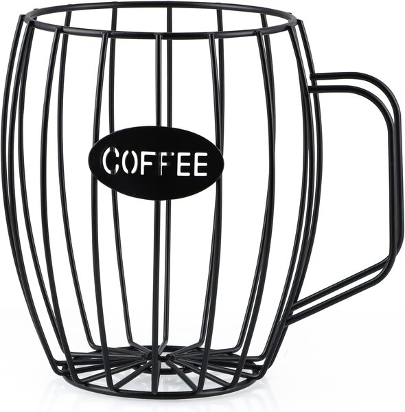 QUTTIN Organizér na kapsle na kávu, dekorativní kovový koš ve tvaru hrnku BIG COFFEE