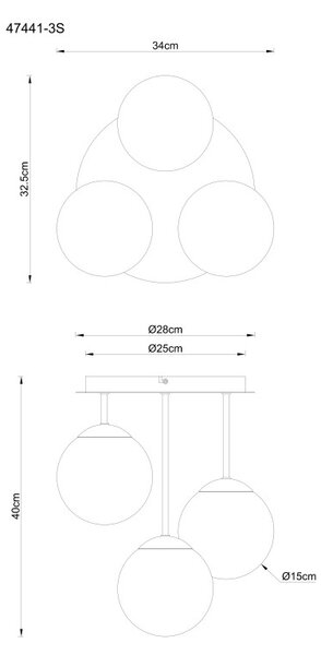 Globo 47441-3S LED přisazené stropní svítidlo HARMON E14 | černá