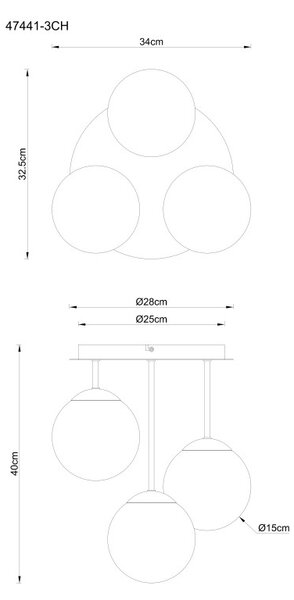 Globo 47441-3CH LED přisazené stropní svítidlo HARMON E14 | béžová