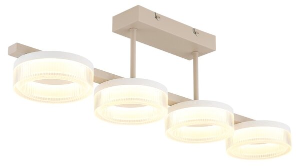 Globo 48046D3 LED přisazené stropní svítidlo ZARA | 24W integrovaný LED zdroj | 1600lm | 3000K | béžová
