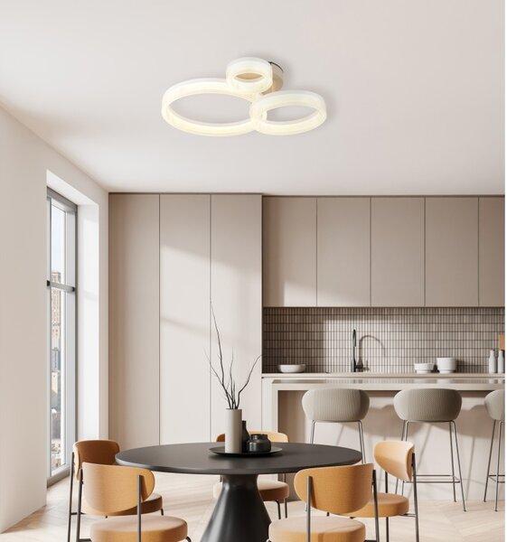 Globo 48046D4 LED přisazené stropní svítidlo ZARA | 24W integrovaný LED zdroj | 2000lm | 3000K | béžová