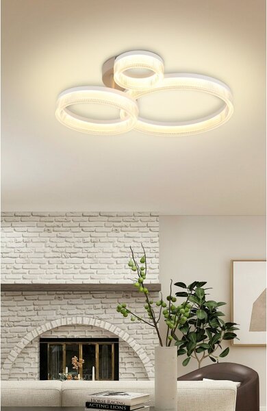 Globo 48046D4 LED přisazené stropní svítidlo ZARA | 24W integrovaný LED zdroj | 2000lm | 3000K | béžová