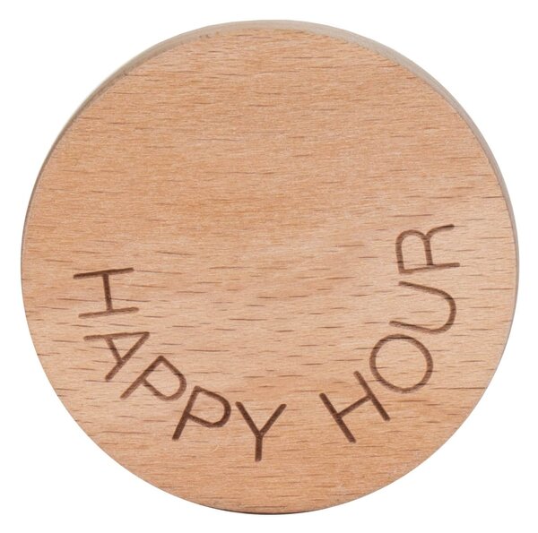 Dřevěná zátka na víno Happy Hour
