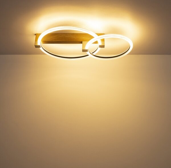 Globo 48050D1 LED přisazené stropní svítidlo FLETCHER | 24W integrovaný LED zdroj | 2100lm | 3000K | hnědá
