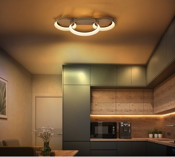 Globo 48048D2 LED přisazené stropní svítidlo SYRAKUS | 40W integrovaný LED zdroj | 1590lm | 3000K | hnědá