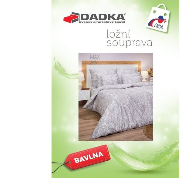 Bavlněné povlečení Max šedý 140x200, 70x90 cm