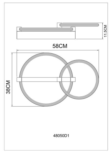 Globo 48050D1 LED přisazené stropní svítidlo FLETCHER | 24W integrovaný LED zdroj | 2100lm | 3000K | hnědá