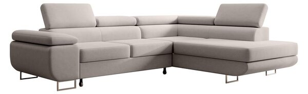 Rohová sedací souprava Stiletto (P) (bílá + stříbrná)