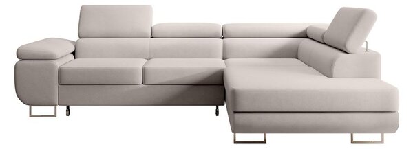 Rohová sedací souprava Stiletto (P) (bílá + stříbrná)