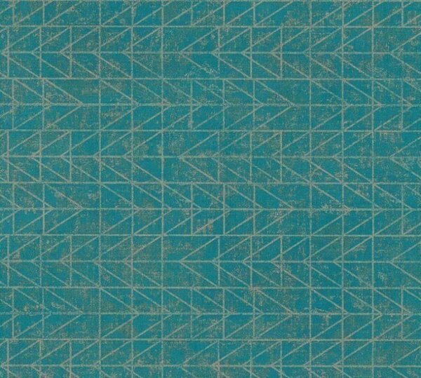 A.S. Création | Vliesová tapeta na zeď Ethnic Origin 37174-4 | 0,53 x 10,05 m | zelená, zlatá, vining ivy, modrozelená