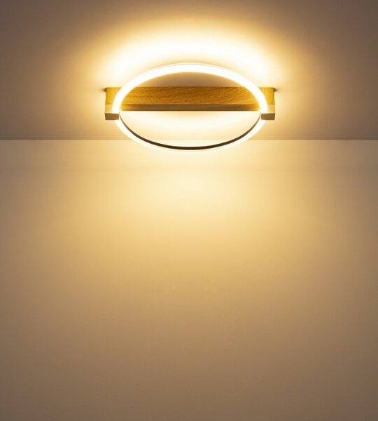 Globo 48050D LED přisazené stropní svítidlo FLETCHER | 15W integrovaný LED zdroj | 1320lm | 3000K | hnědá