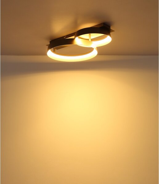 Globo 48048D1 LED přisazené stropní svítidlo SYRAKUS | 24W integrovaný LED zdroj | 1145lm | 3000K | hnědá