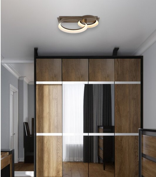 Globo 48048D1 LED přisazené stropní svítidlo SYRAKUS | 24W integrovaný LED zdroj | 1145lm | 3000K | hnědá