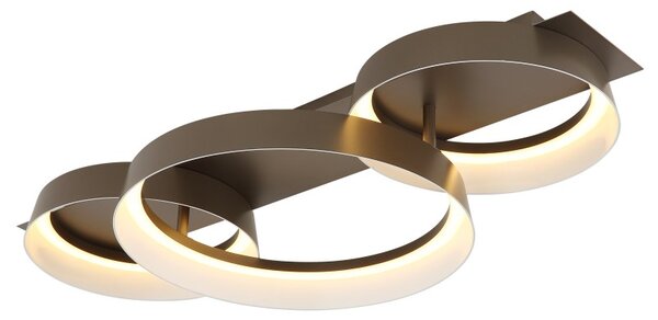 Globo 48048D2 LED přisazené stropní svítidlo SYRAKUS | 40W integrovaný LED zdroj | 1590lm | 3000K | hnědá