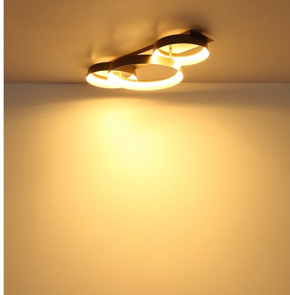 Globo 48048D2 LED přisazené stropní svítidlo SYRAKUS | 40W integrovaný LED zdroj | 1590lm | 3000K | hnědá