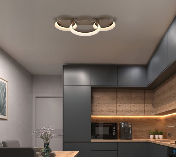 Globo 48048D2 LED přisazené stropní svítidlo SYRAKUS | 40W integrovaný LED zdroj | 1590lm | 3000K | hnědá