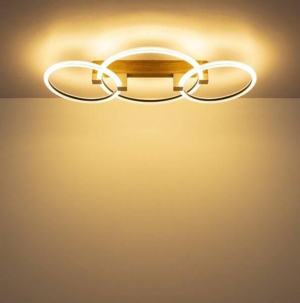 Globo 48050D2 LED přisazené stropní svítidlo FLETCHER | 40W integrovaný LED zdroj | 3340lm | 3000K | hnědá