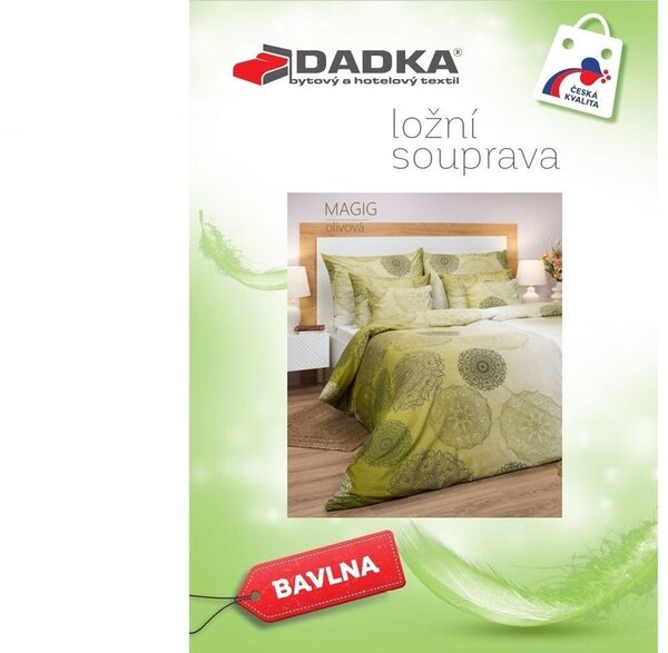 Bavlněné povlečení Magic olivové 140x200, 70x90 cm