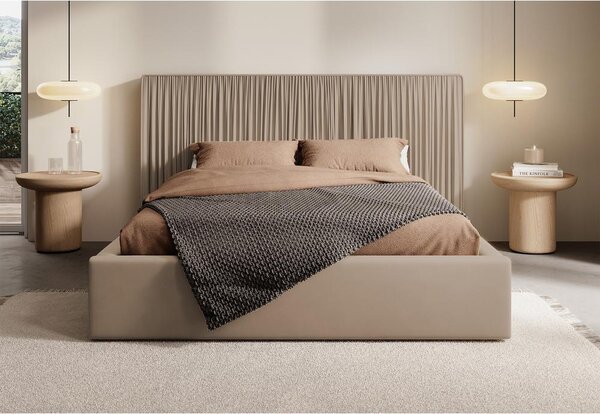 Manželská postel 140 cm Thala 140 (s roštem) (s úl. prostorem) (taupe + černá)