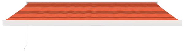 Zatahovací markýza oranžová a hnědá 4,5 x 3 m textil a hliník